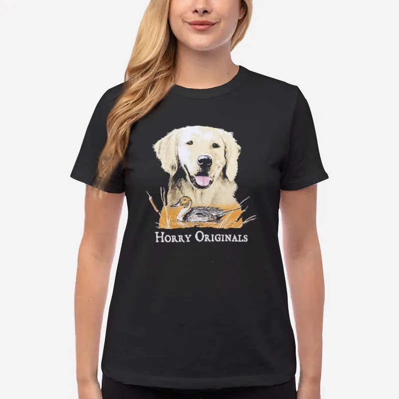 Women T Shirt Black Dog Animal Golden Retriever Sweatshirt
