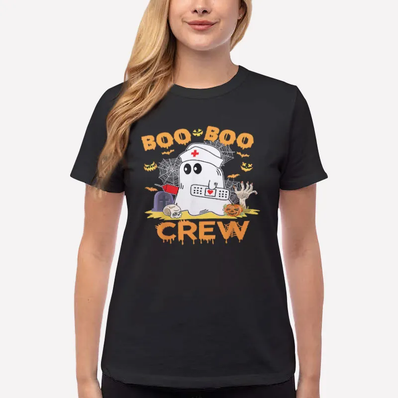 Boo Boo Crew Nurse Funny Ghost Women Halloween Nu T Shirt