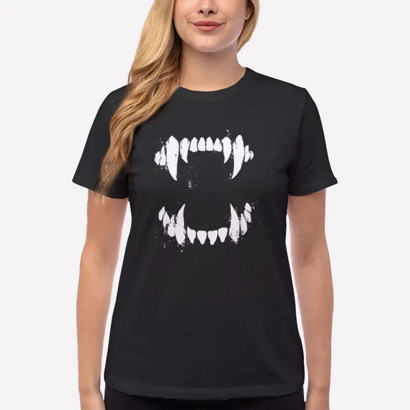 Halloween Horror Wolf Dog Vampire Monster Teeth T Shirt