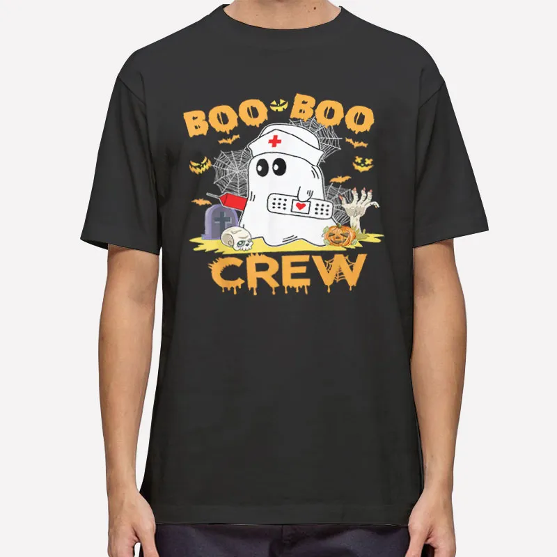 Mens T Shirt Black Boo Boo Crew Nurse Funny Ghost Women Halloween Nu T Shirt