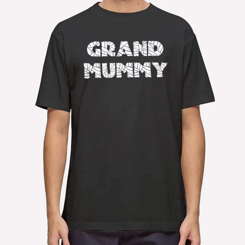 Mens T Shirt Black Grand Mummy Halloween Shirt