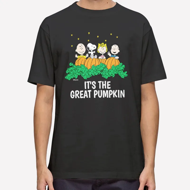 Mens T Shirt Black Peanuts The Great Pumpkin Patch T Shirt