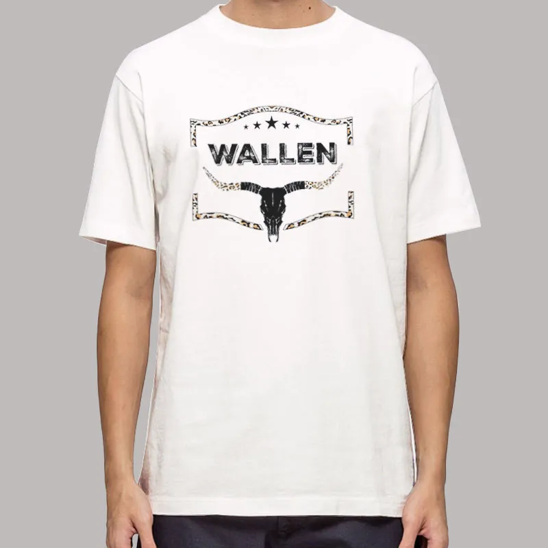 Mens T Shirt White Cowboy Wallen Western Shirt
