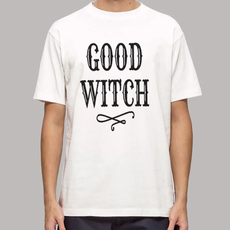 Mens T Shirt White Good Witch Black And White Womens Halloween T Shirt