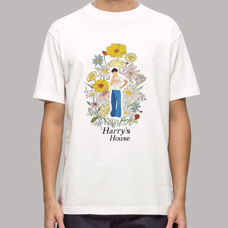 Mens T Shirt White Harry's Floral Concept Harry House Tshirt