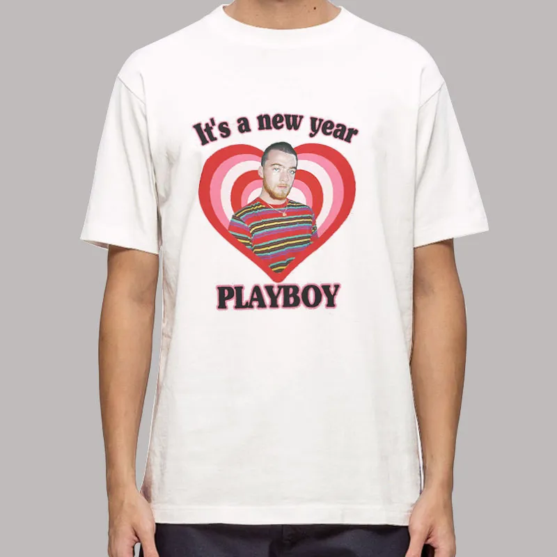 Mens T Shirt White It's A New Year Playboy Shirt
