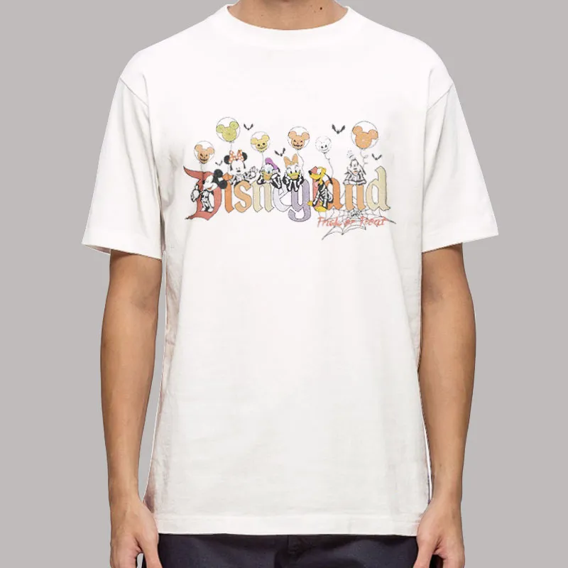 Mens T Shirt White Vintage Disneyland Mickey And Friend Halloween Shirt
