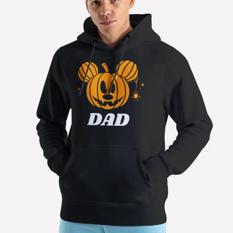 Unisex Hoodie Black Halloween Mickey Jack O' Lantern Dad T Shirt