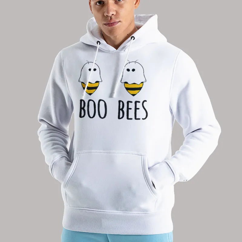Unisex Hoodie White Boo Bees Halloween For Women Funny Bees T Shirt