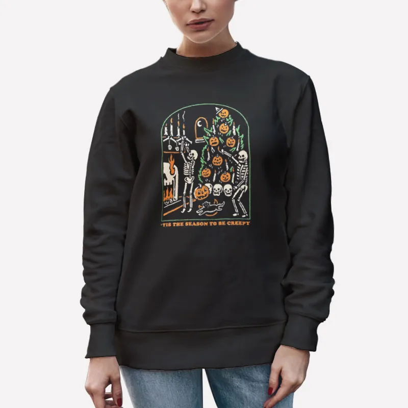 Unisex Sweatshirt Black Dead Inside Halloween Tis The Season To Be Creepy Sweatshirt