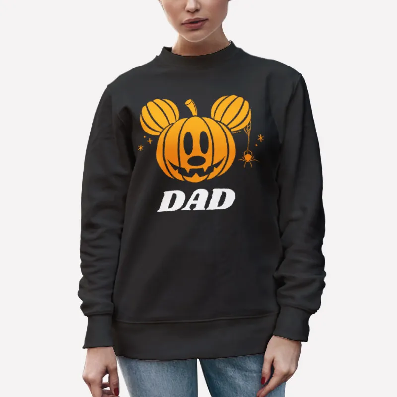 Unisex Sweatshirt Black Halloween Mickey Jack O' Lantern Dad T Shirt