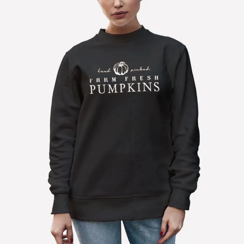 Unisex Sweatshirt Black Hand Picked Farm Fresh Pumpkins Shirt