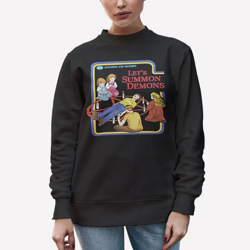 Unisex Sweatshirt Black Hipster Let's Summon Demon Occult Halloween For Te T Shirt