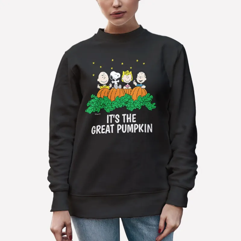 Unisex Sweatshirt Black Peanuts The Great Pumpkin Patch T Shirt