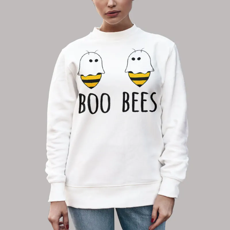 Unisex Sweatshirt White Boo Bees Halloween For Women Funny Bees T Shirt