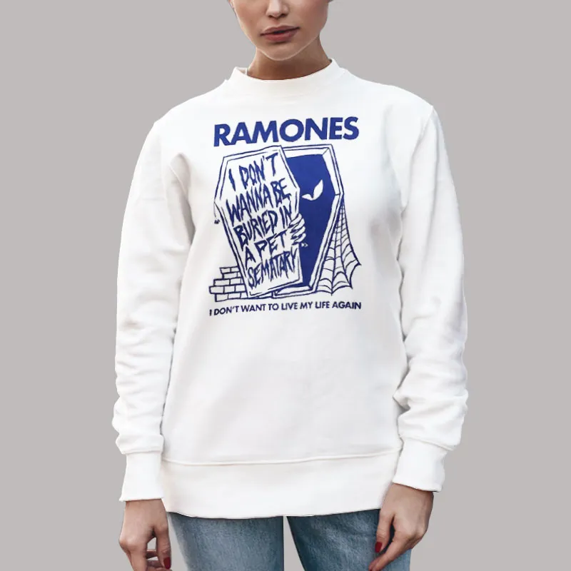 Unisex Sweatshirt White The Blue Ramones Shirt