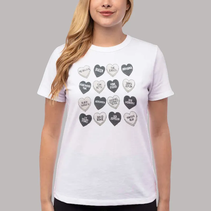 Vintage Rock Band Hearts Shirt
