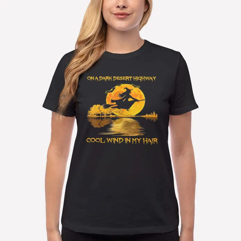 Witch Riding Brooms On A Dark Desert Highways Hall T Shirt