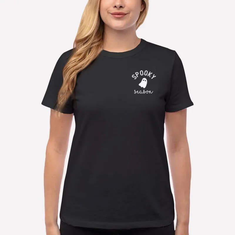 Women T Shirt Black Spooky Season Sweatshirt
