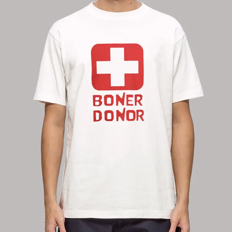 Funny Red Cross Boner Donor Shirt
