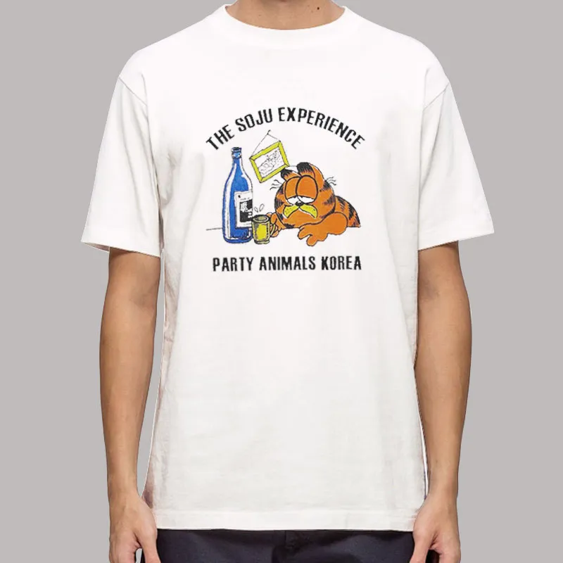The Soju Experience Party Animal Korea Garfield Soju Shirt