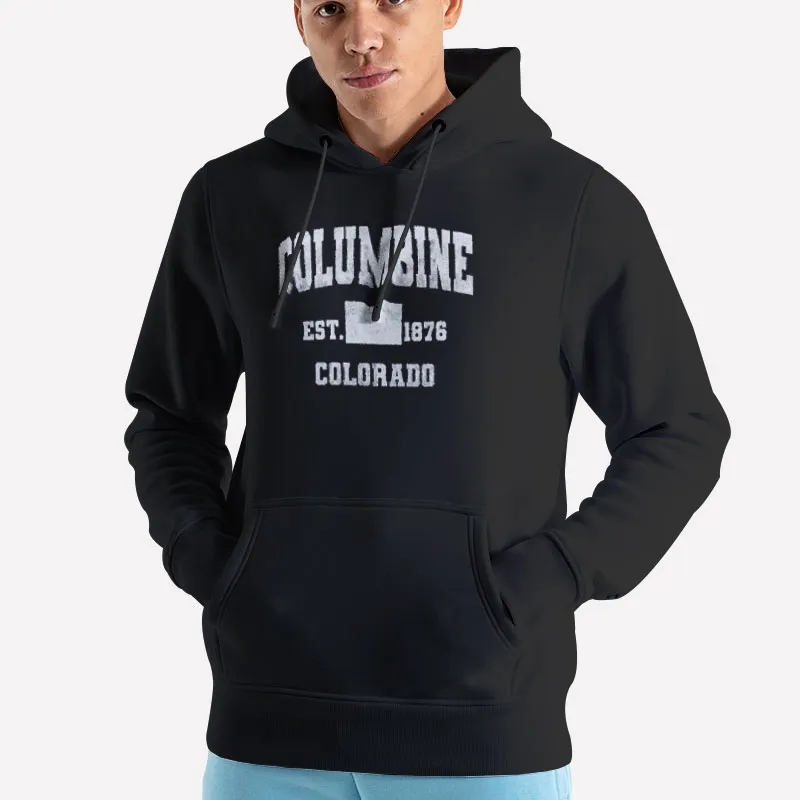 Unisex Hoodie Black Columbine Colorado Est 1876 Columbine Shirt