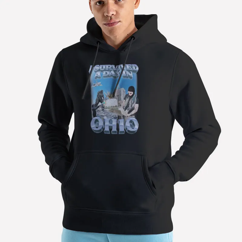 Unisex Hoodie Black I Survived Ohio A Day In Ohio Shirt