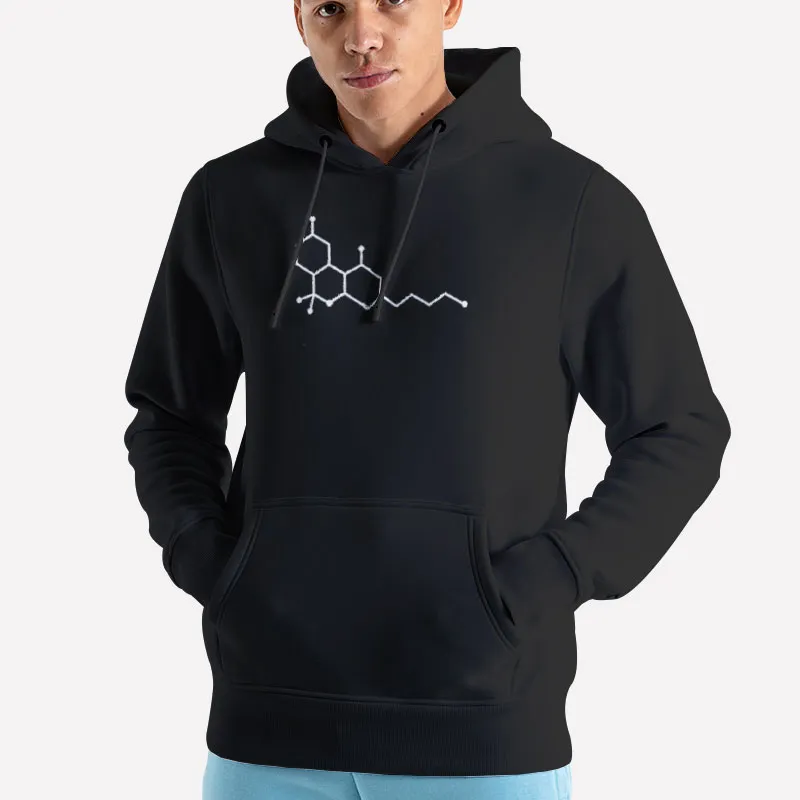 Unisex Hoodie Black Thc Molecule Science Chemistry T Shirt