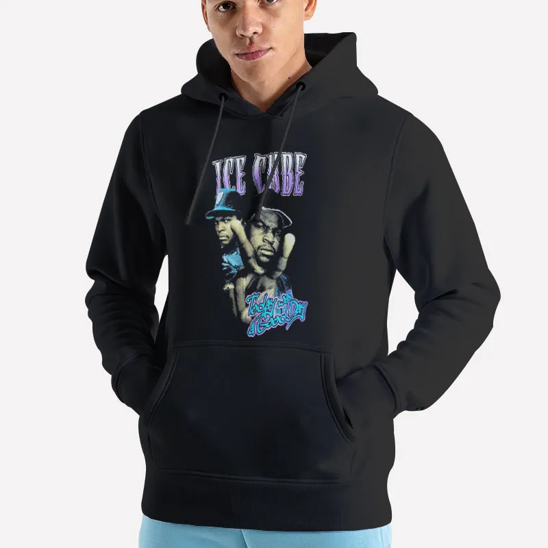 Unisex Hoodie Black Vintage Ice Cube Bootleg Today Was A Good Day Shirt