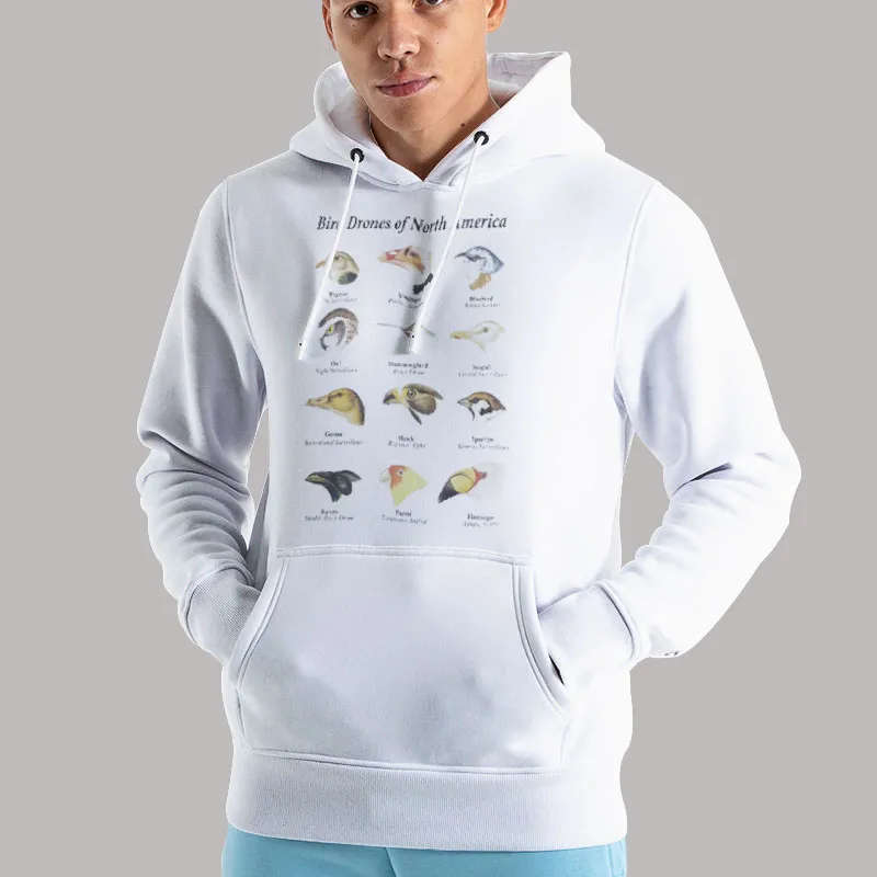 Unisex Hoodie White Drone Field Guide Bird Drones Of North America Shirt