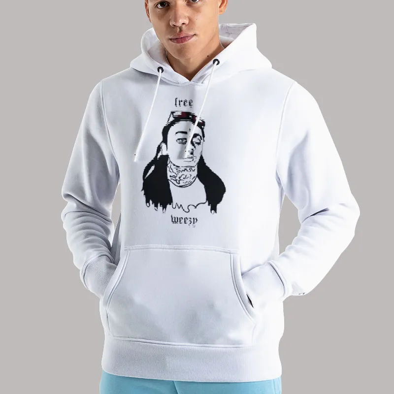 Unisex Hoodie White Hiphop King Free Weezy Shirt
