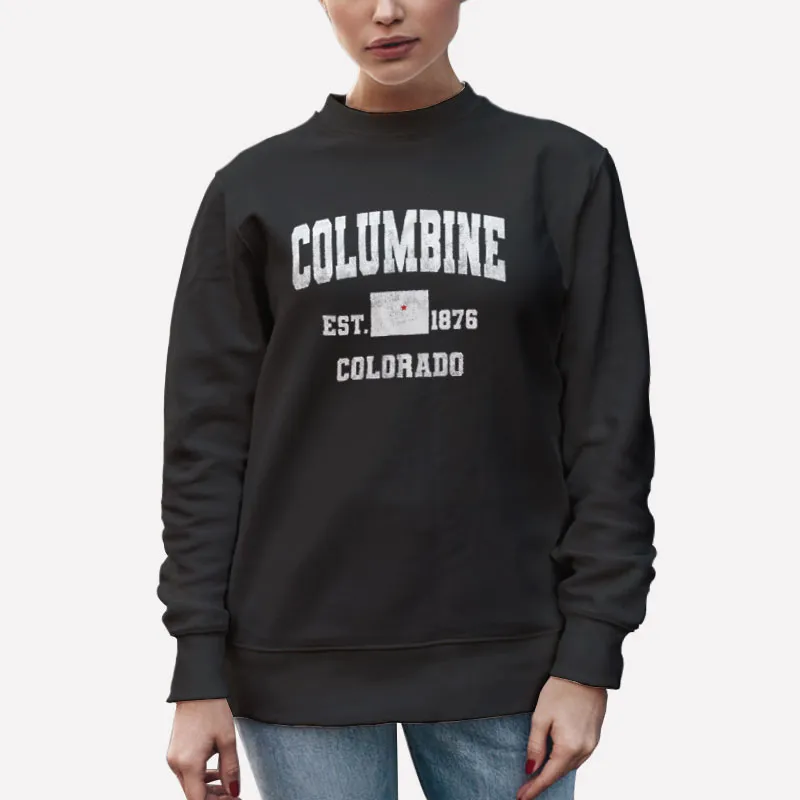 Unisex Sweatshirt Black Columbine Colorado Est 1876 Columbine Shirt