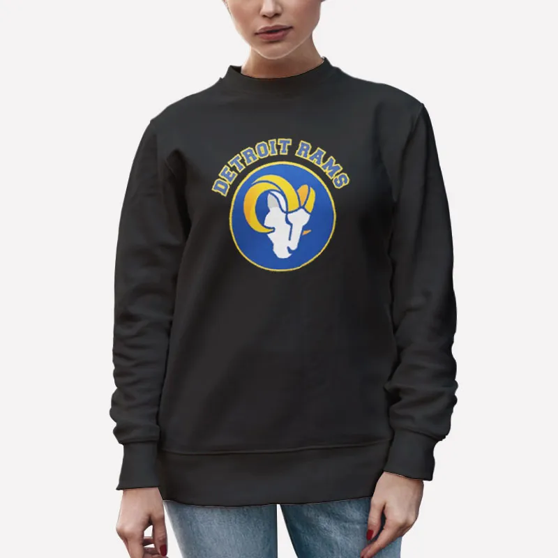 Unisex Sweatshirt Black Detroit Rams Logo Animal Shirt