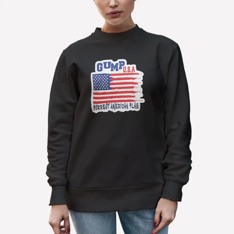 Unisex Sweatshirt Black Forrest American Flag Shirt Guy Forrest Gump