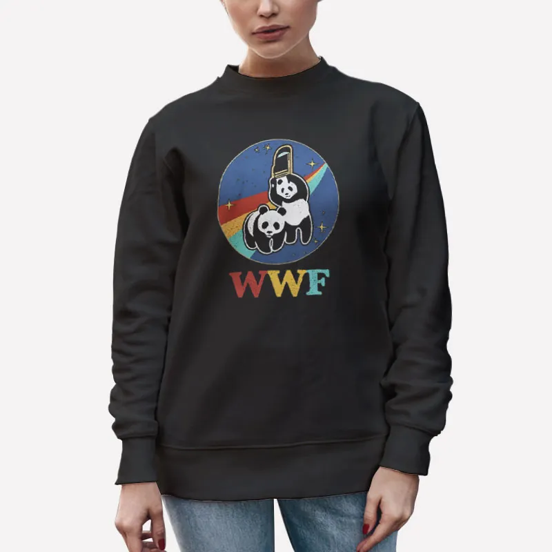 Unisex Sweatshirt Black Funny Wwf Chair Panda Shirt