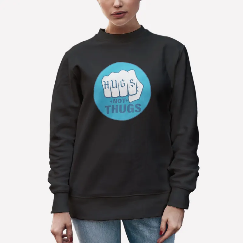 Unisex Sweatshirt Black Hulu's This Fool Advocates Hugs Not Thugs