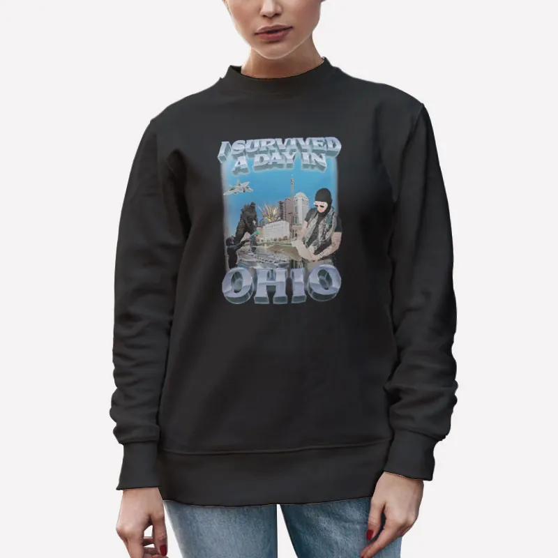 Unisex Sweatshirt Black I Survived Ohio A Day In Ohio Shirt