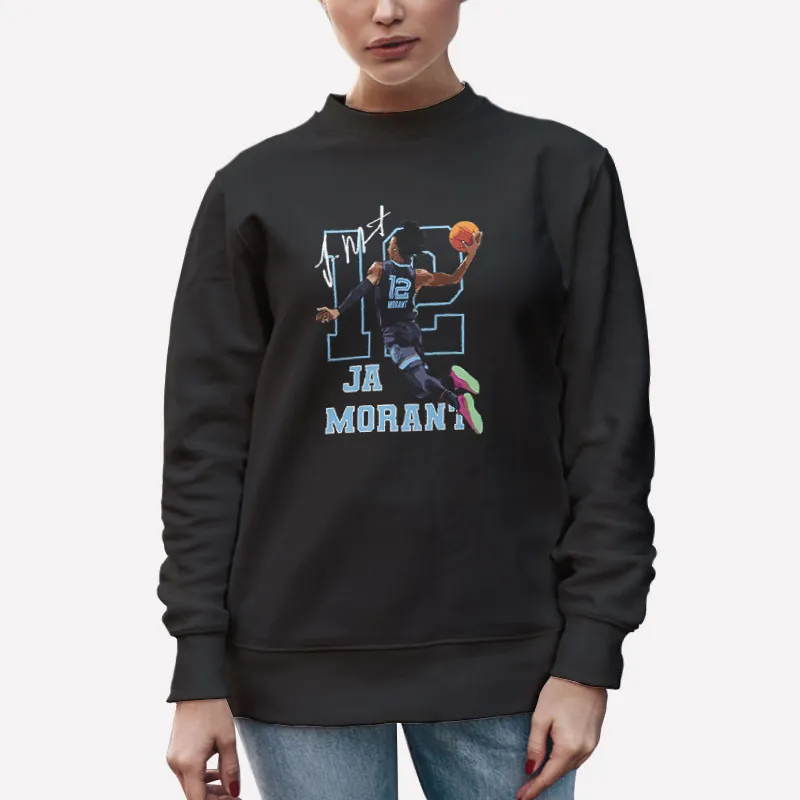 Unisex Sweatshirt Black Ja Morant Vertical Dunk Memphis Grizzlies Shirt