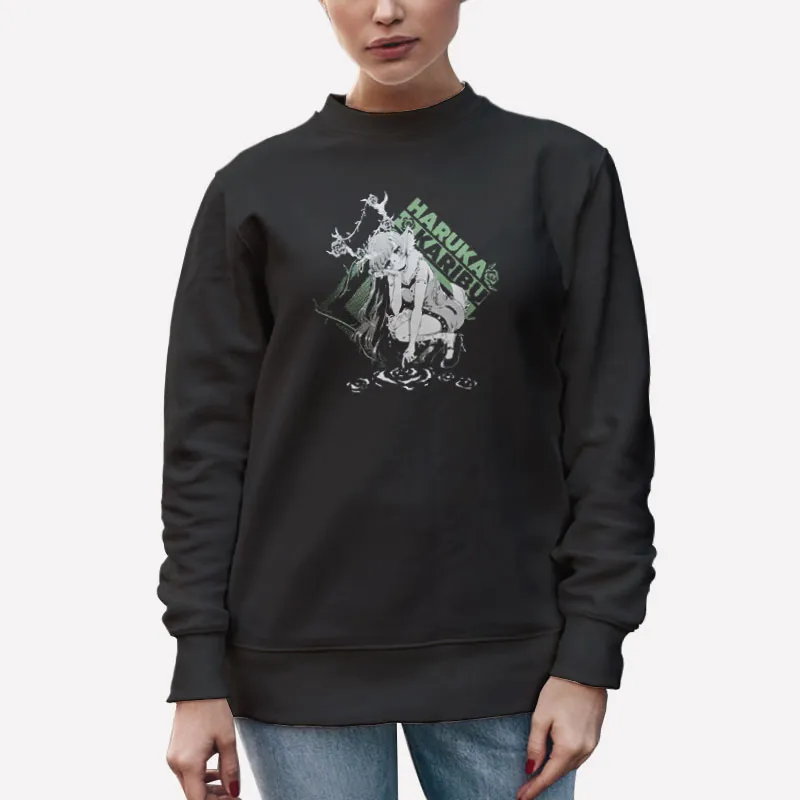 Unisex Sweatshirt Black Japanese Anime Haruka Karibu Shirt