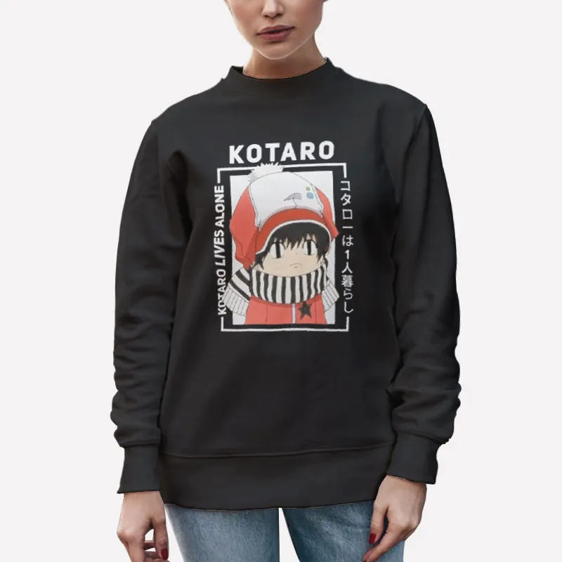 Unisex Sweatshirt Black Japanese Anime Kotaro Lives Alone Merch Shirt