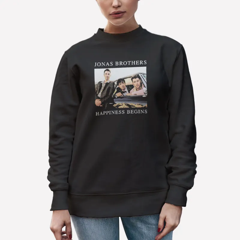 Unisex Sweatshirt Black Jonas Brothers Merch Happiness Begins Shirt