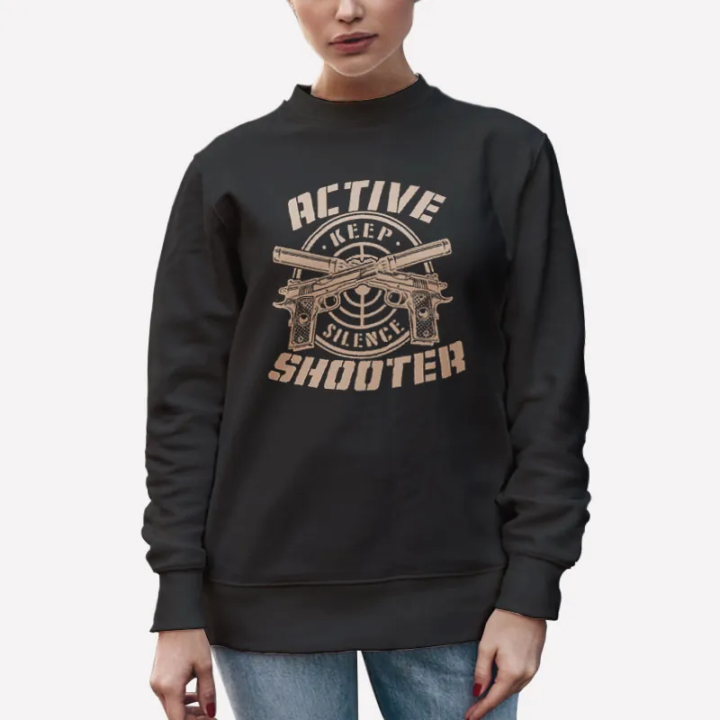 Unisex Sweatshirt Black Keeo Silence Active Shooter Shirt