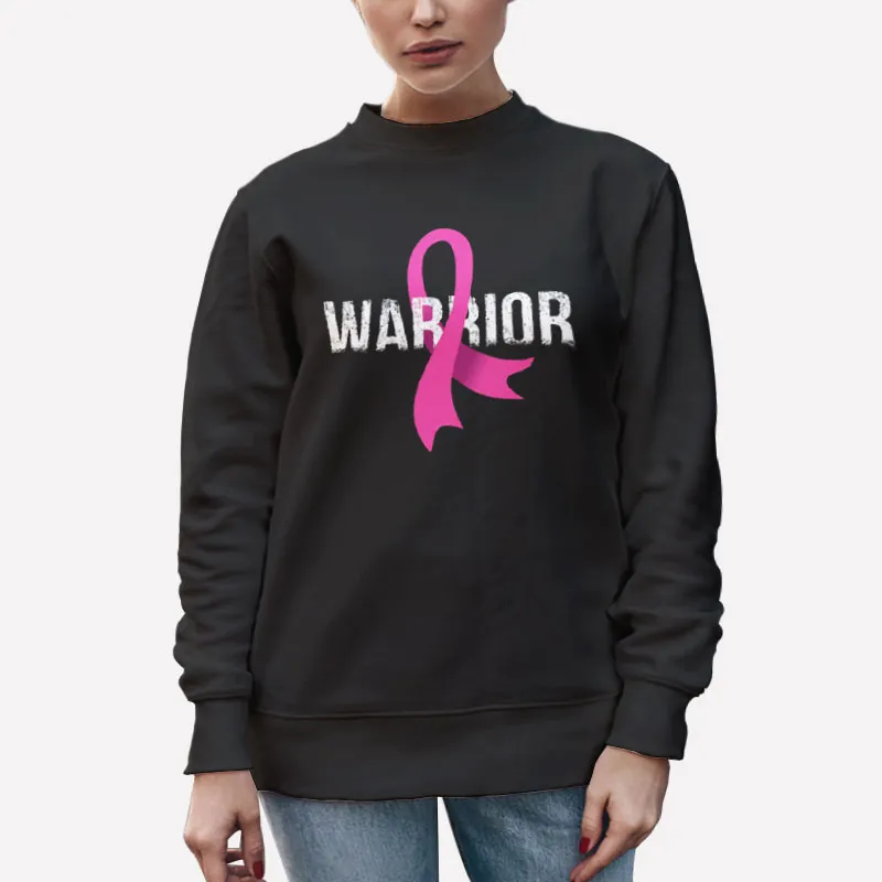 Unisex Sweatshirt Black Nutrition Warrior Pink Ribbon Shirt