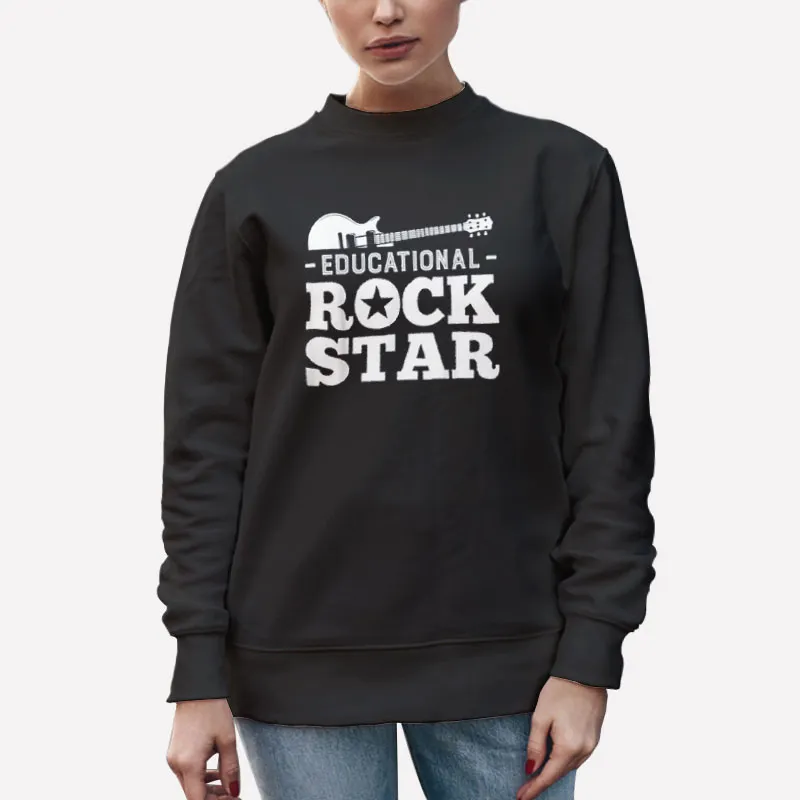 Unisex Sweatshirt Black Pretty Educational Rock Guitar Rockstar Made Shirt