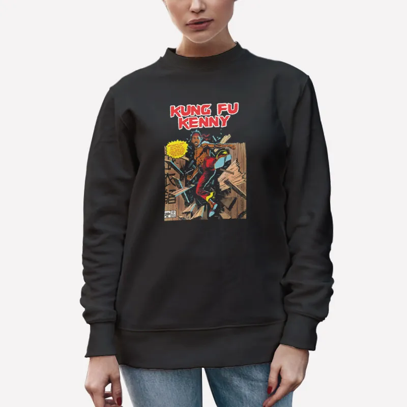 Unisex Sweatshirt Black Vintage 90s Kendrick Lamar Inspired Kung Fu Kenny Shirt