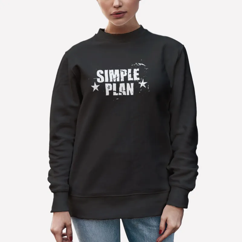 Unisex Sweatshirt Black Vintage Simple Plan T Shirts