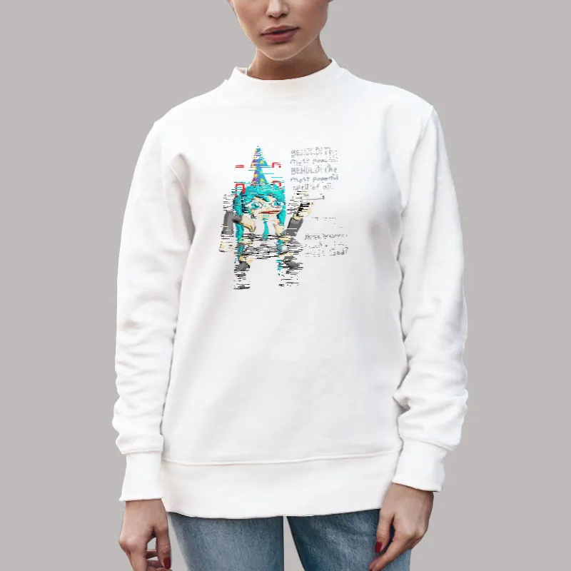 Unisex Sweatshirt White Miku Teams Up With Kermit To Behold The Most Powerful Spell Of All Shirt