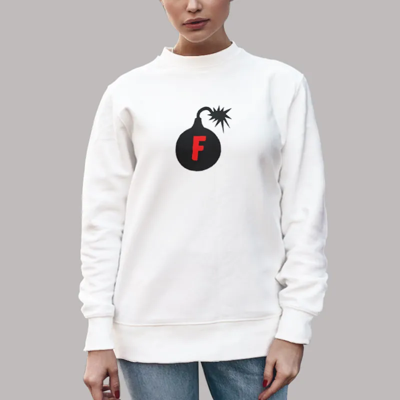 Unisex Sweatshirt White Sarcastic Drop An F Bomb Shirt