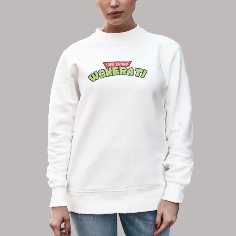 Unisex Sweatshirt White Tofu Eating Wokerati Braverman Tofu Shirt