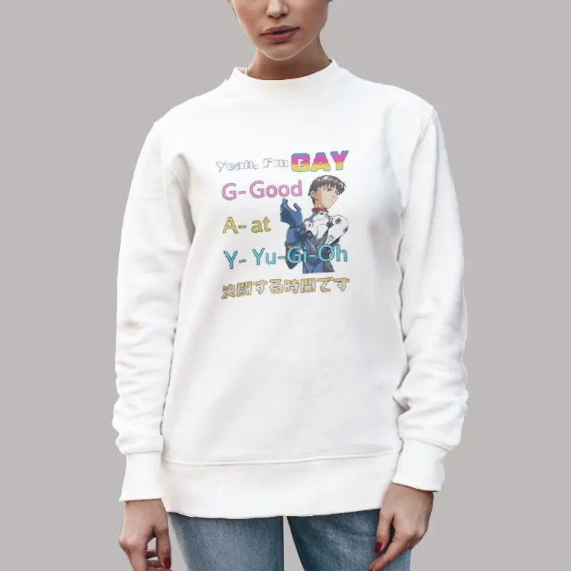 Unisex Sweatshirt White Yeah I M Gay Good At Yugioh Anime Shirt